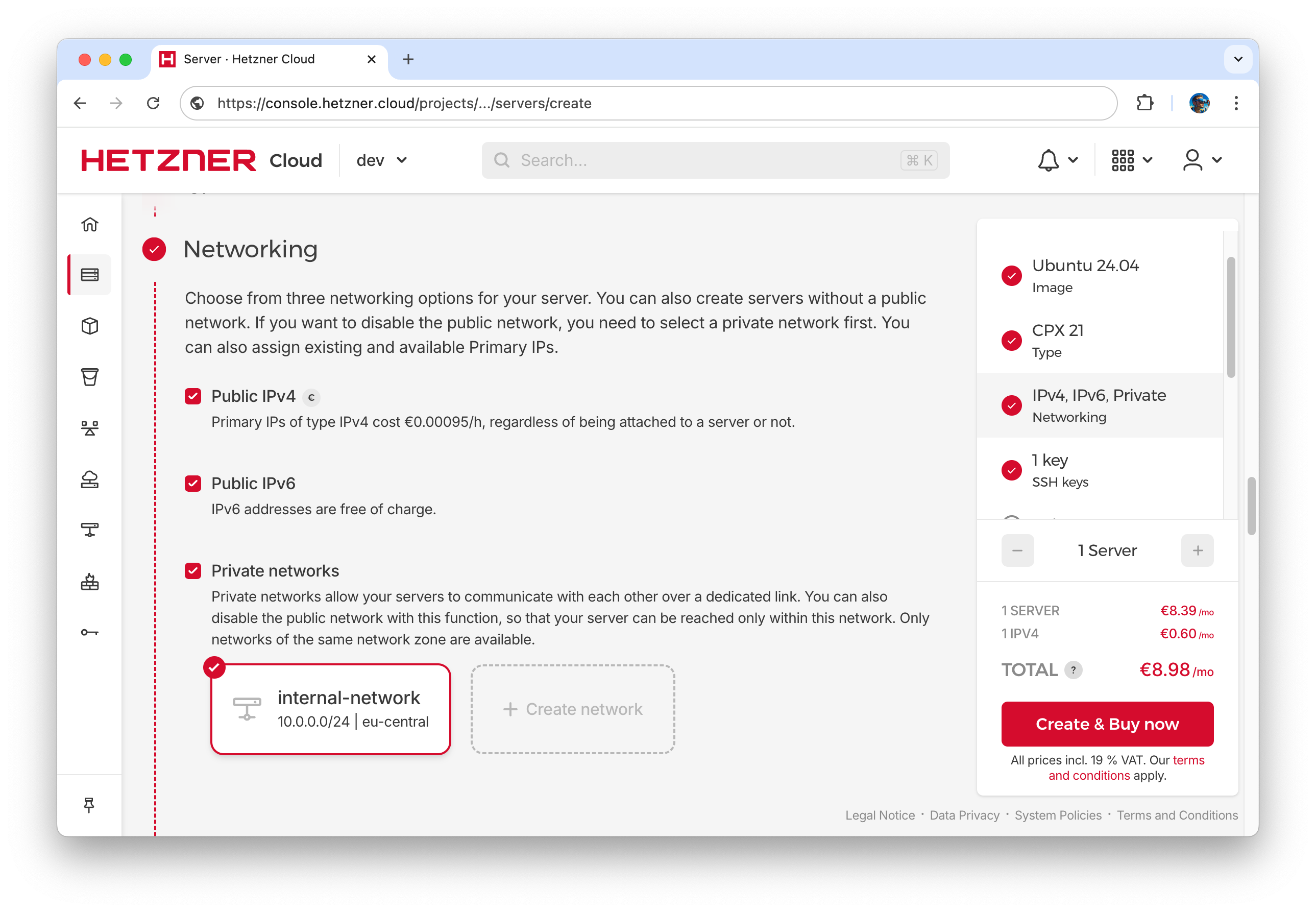 Gateway private network