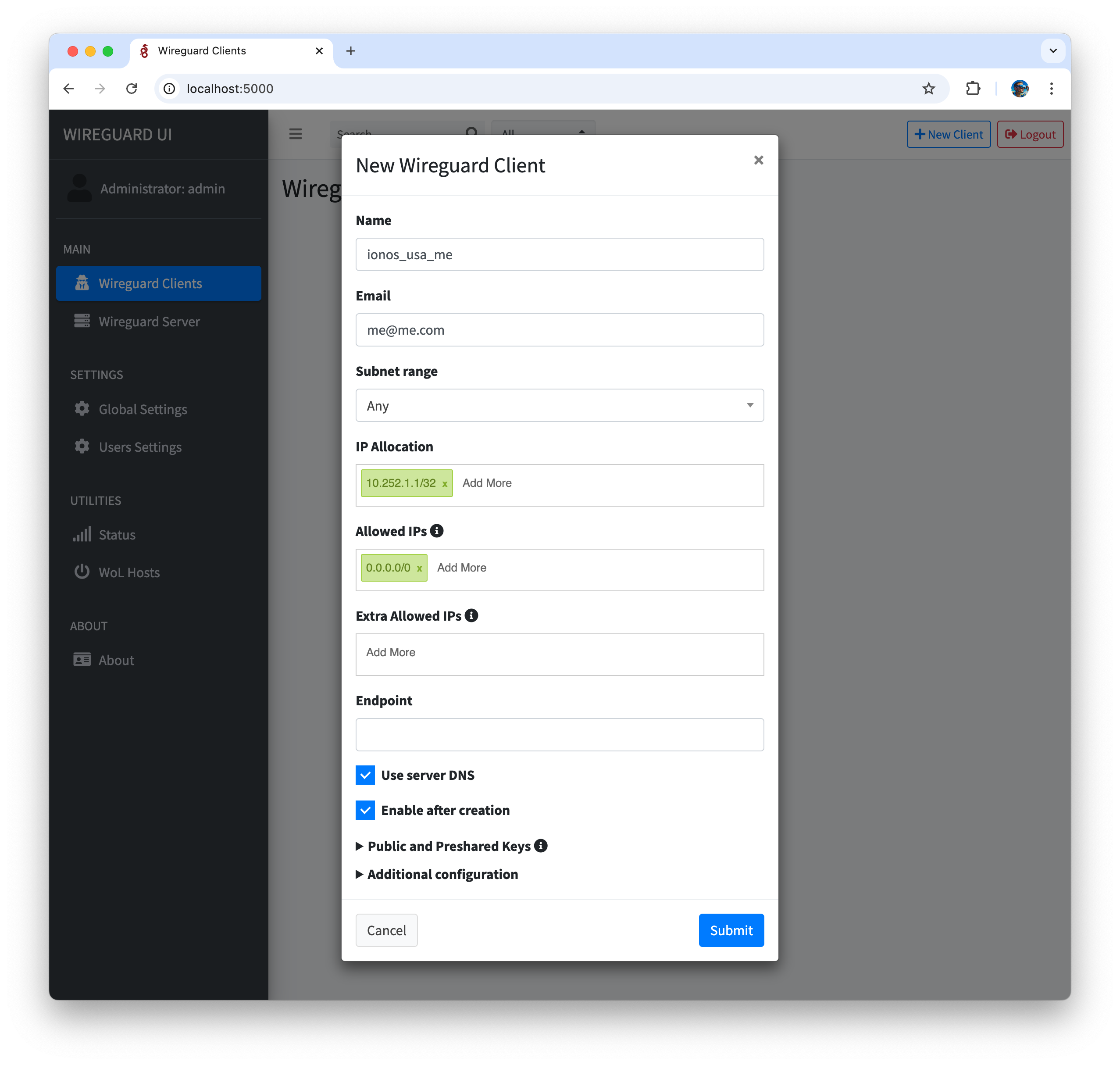 Wireguard new Client